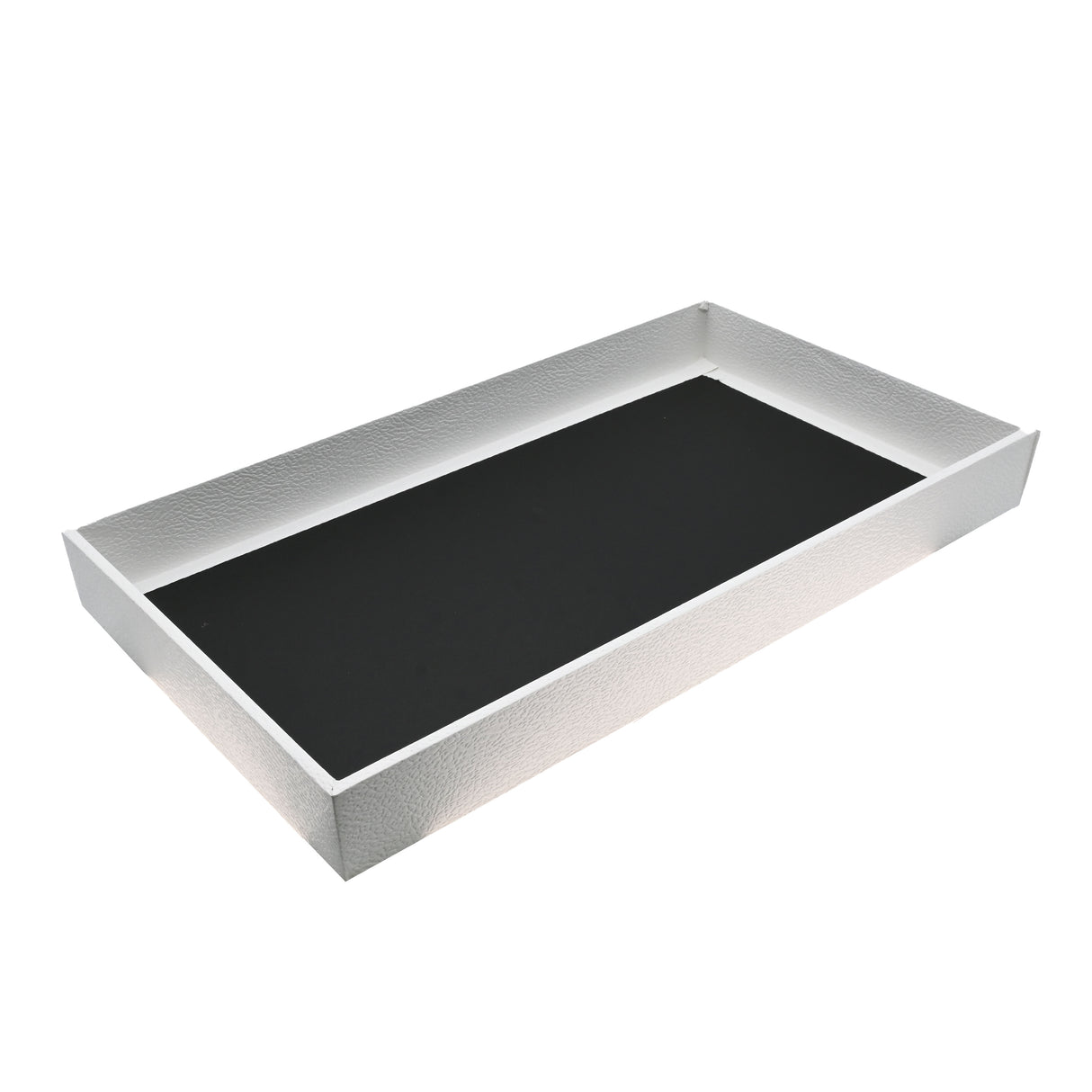 White Leatherette Full-Size Jewelry Tray - 1" Deep