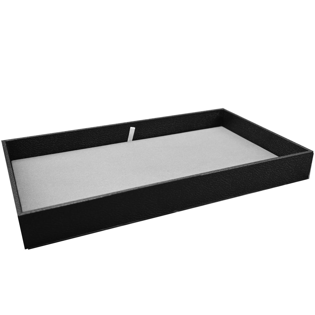 Black Leatherette Full-Size Jewelry Tray - 2" Deep