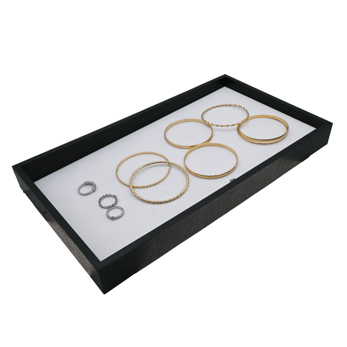 Stackable Jewelry Tray-Black-Full Size-1-1/2"