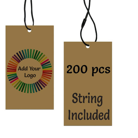 Kraft Custom Printed Hanging Hole Clothing Shopping Tags,