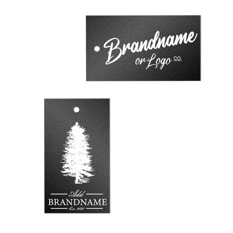 Shimmer Black Custom Printed Hanging Hole Clothing Shopping Tags