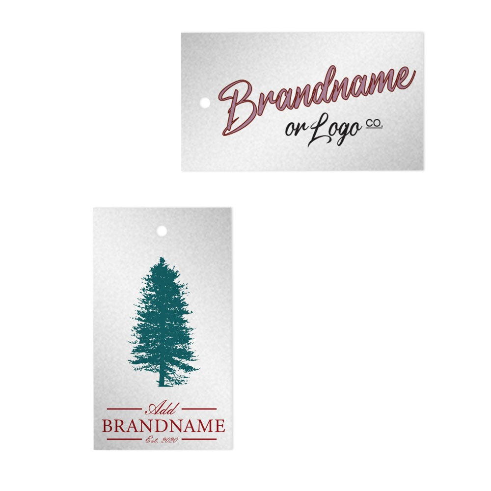 Shimmer Silver Custom Printed Hanging Hole Clothing Shopping Tags