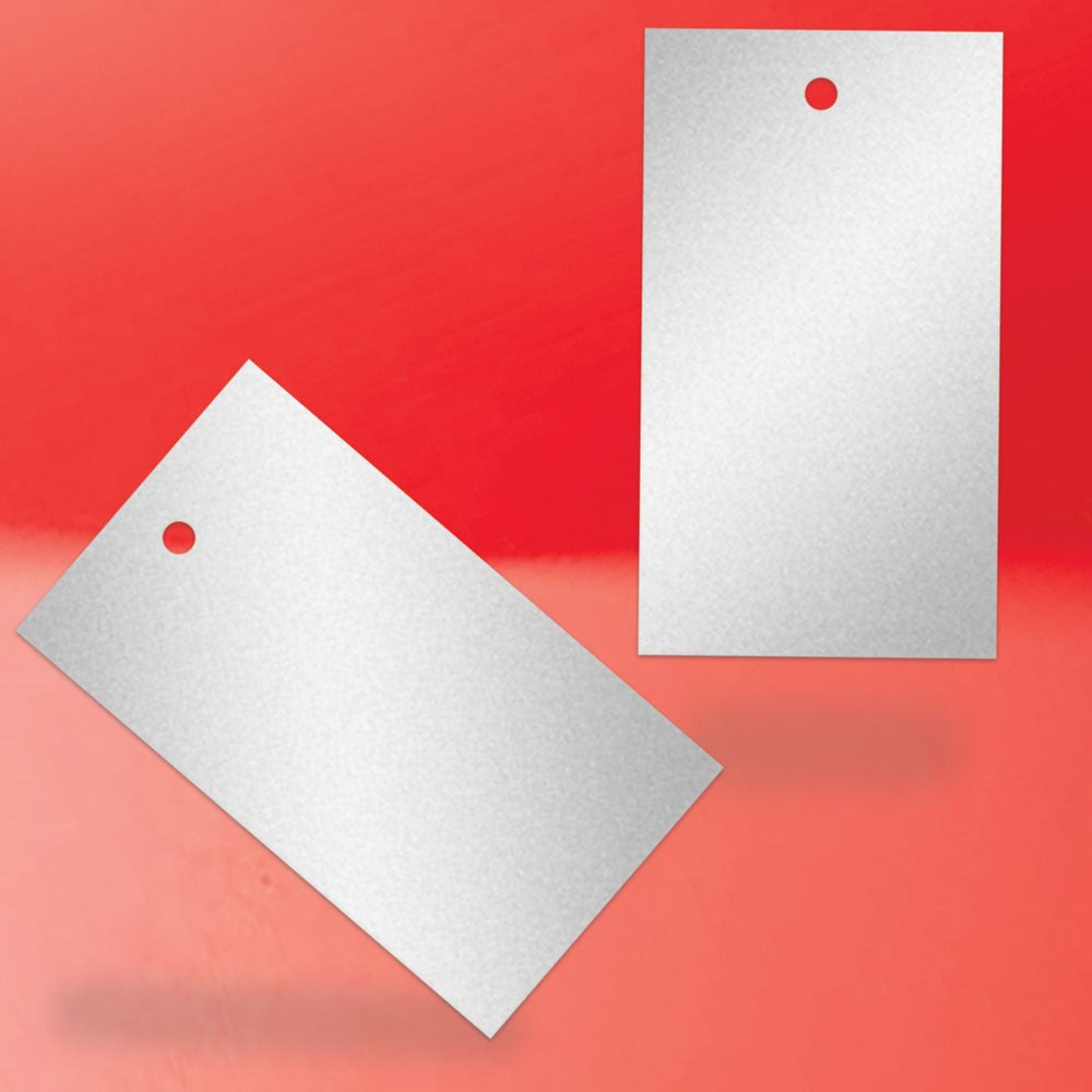 Shimmer Silver Custom Printed Hanging Hole Clothing Shopping Tags