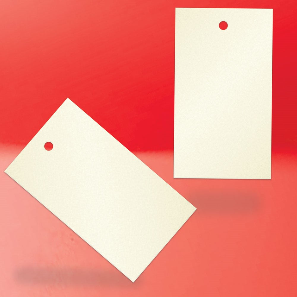 Shimmer White Gold Custom Printed Hanging Hole Clothing Shopping Tags,