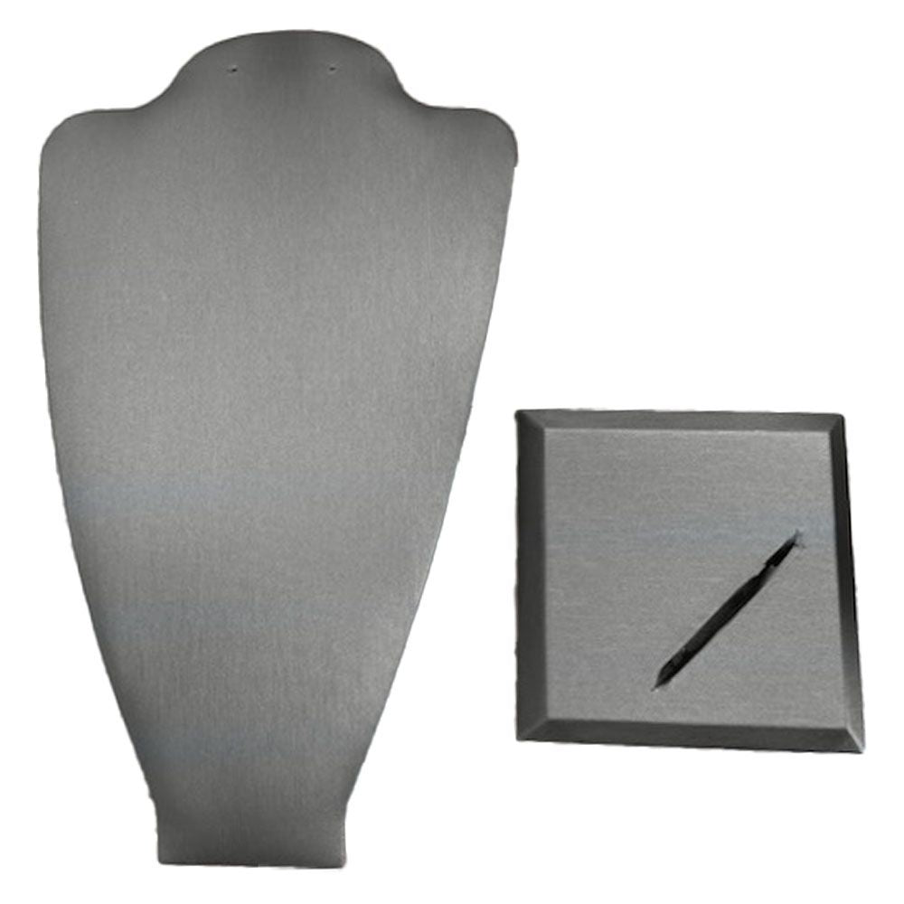 Steel Gray 2 Piece Jewelry Necklace or Chain Display