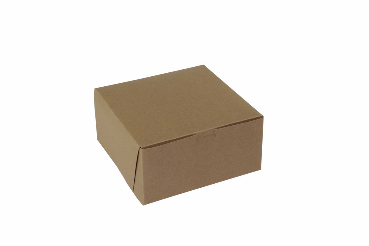 8" x 8" x 4" Kraft 1-PC Cornerlock Bakey Boxes - 200 Pieces Per Pack