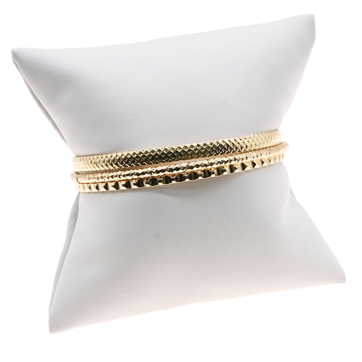 White Leatherette Jewelry Bracelet / Watch Pillow