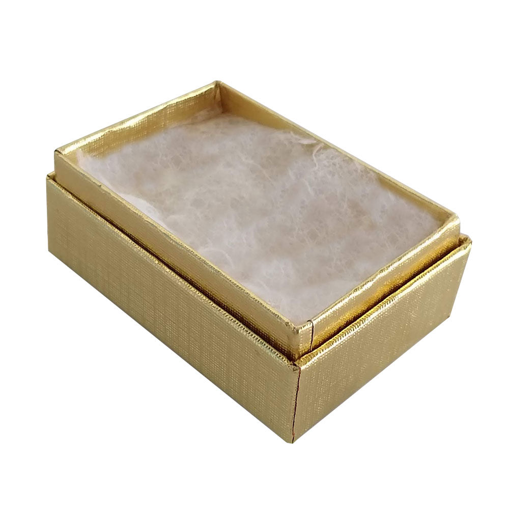 Textured Gold Cotton Filled Jewelry Gift Boxes #11