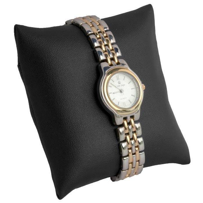 Black Leatherette Jewelry Bracelet / Watch Pillow