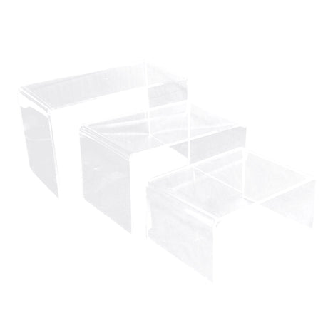 Clear Acrylic 3 Piece Display Shelves Riser Set