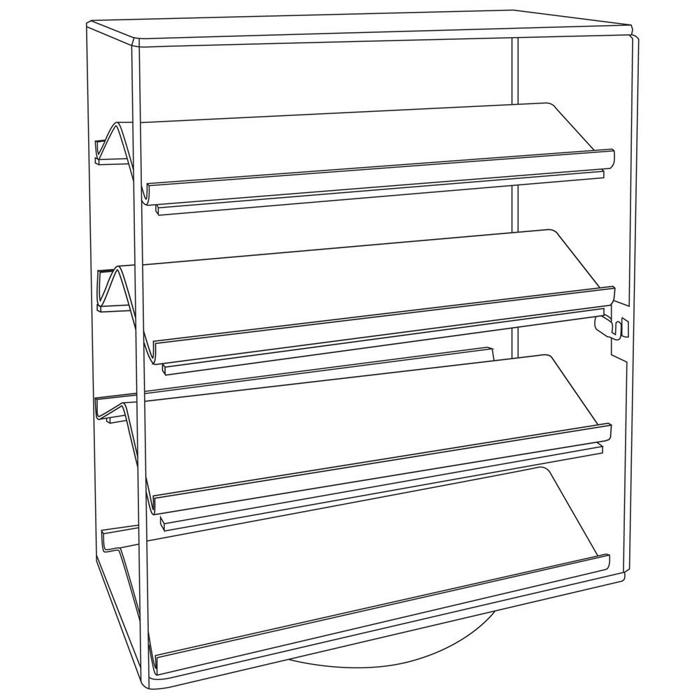 Rotating 4 Tier Clear Acrylic Display Showcase with lock