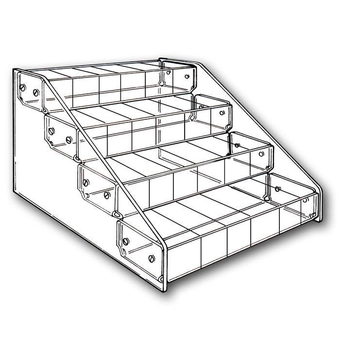 Clear Acrylic 24 Compartment 4 Tier Jewelry Bead Organizer Case