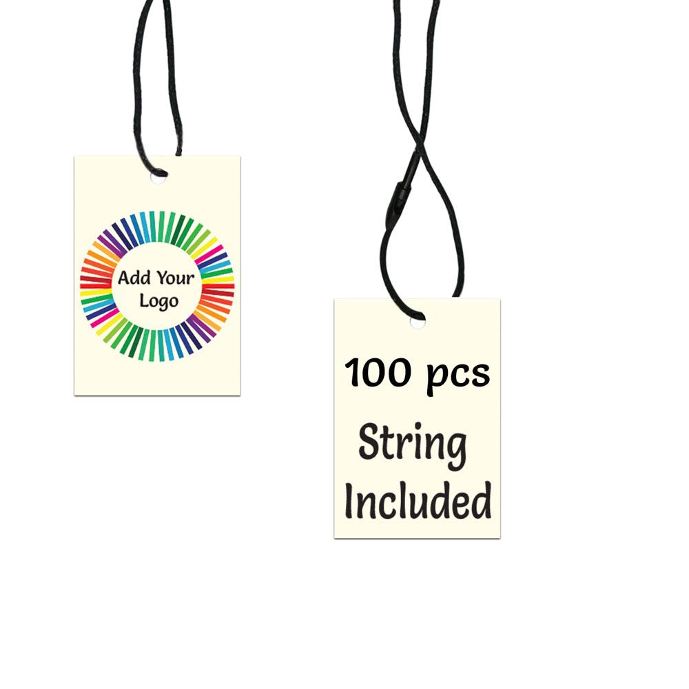 Ivory Custom Hang Tag Rectangle - 1-1/4" x 1-7/8" (100 pcs)