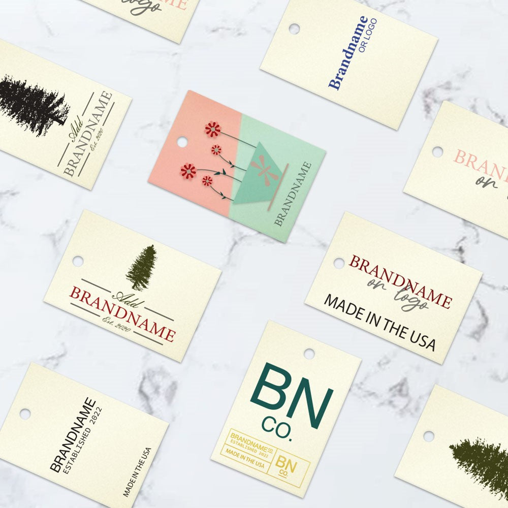 Ivory Custom Hang Tag Rectangle - 1-1/4" x 1-7/8" (100 pcs)