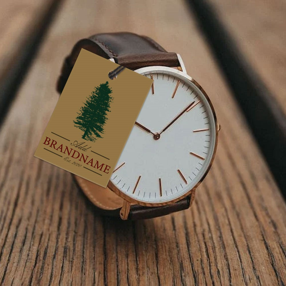 Kraft Custom Hang Tag Square - 1-1/4" x 1-7/8" (100 pcs)