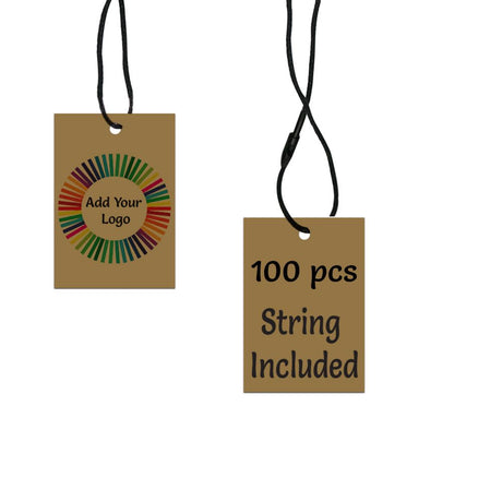 Kraft Custom Hang Tag Square - 1-1/4" x 1-7/8" (100 pcs)