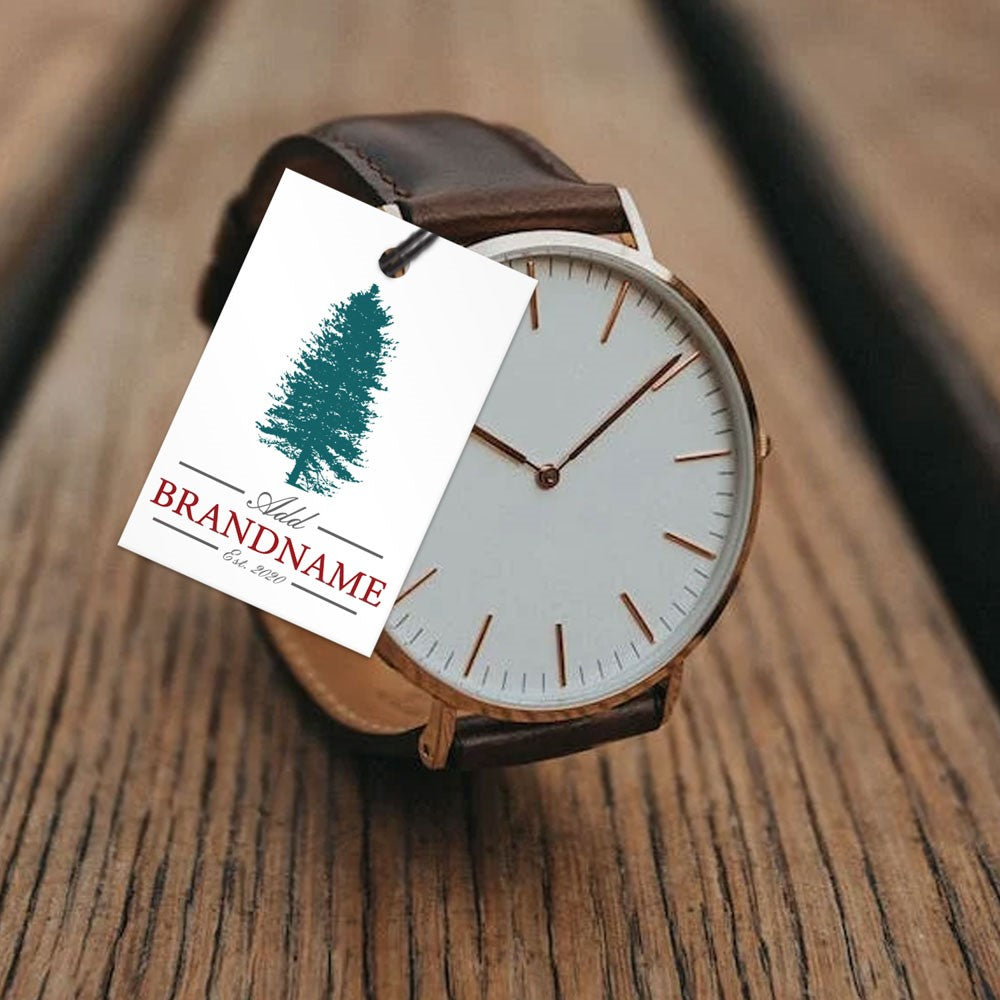 Matte White Custom Hang Tag Square - 1-1/4" x 1-7/8" (100 pcs)