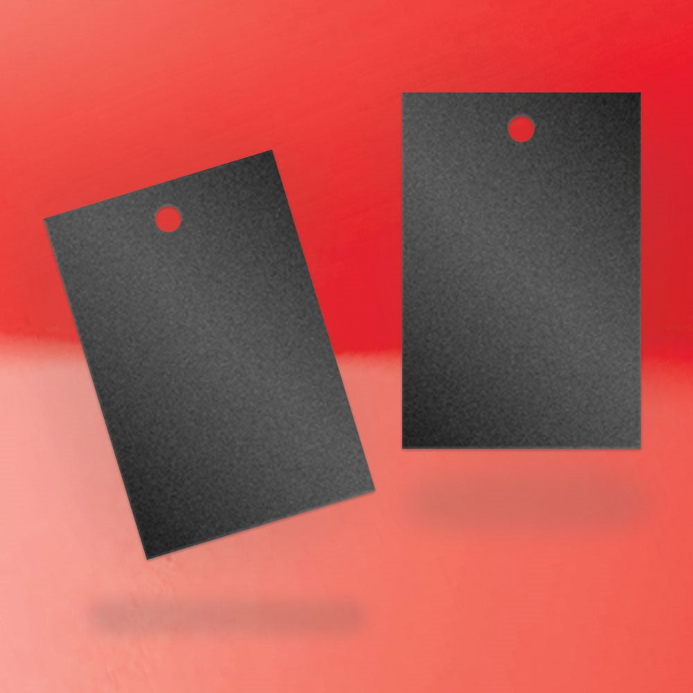 Shimmer Black Custom Hang Tag Square - 1-1/4" x 1-7/8" (100 pcs)