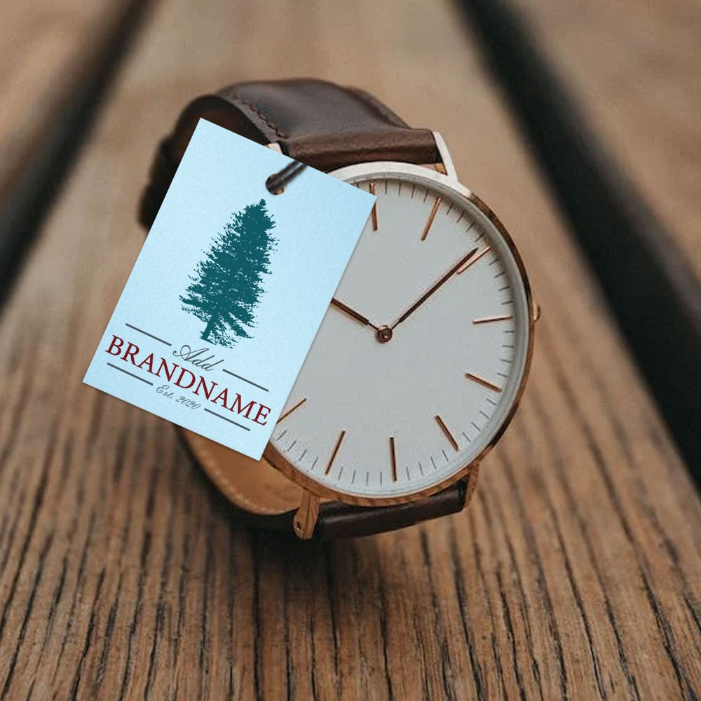 Shimmer Blue Custom Hang Tag Square - 1-1/4" x 1-7/8" (100 pcs)