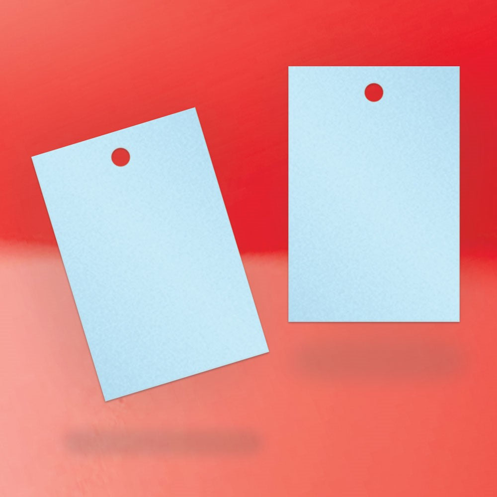 Shimmer Blue Custom Hang Tag Square - 1-1/4" x 1-7/8" (100 pcs)