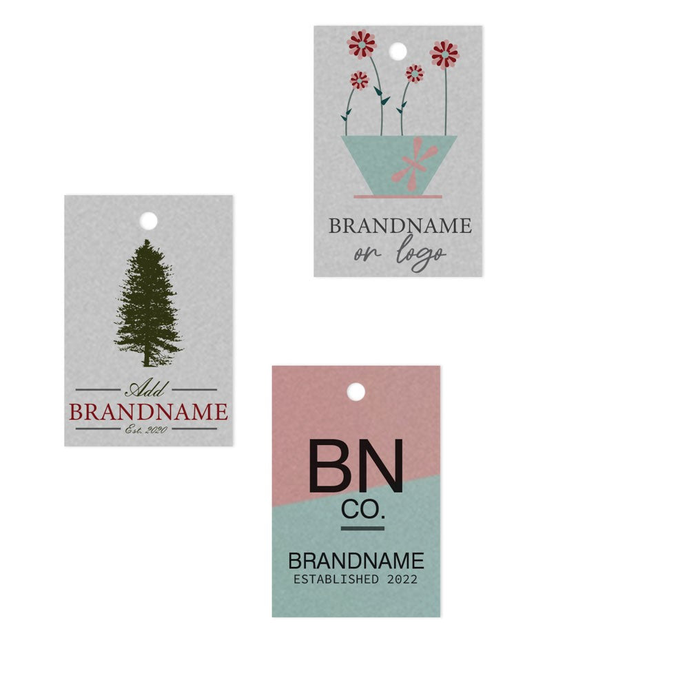 Smoke Grey Custom Hang Tag Square - 1-1/4" x 1-7/8" (80 pcs)