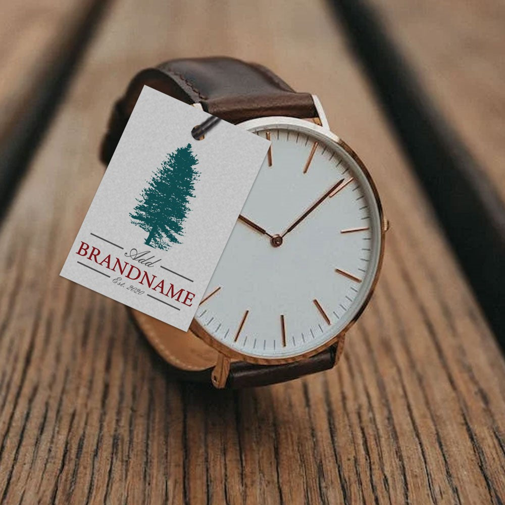 Smoke Grey Custom Hang Tag Square - 1-1/4" x 1-7/8" (80 pcs)