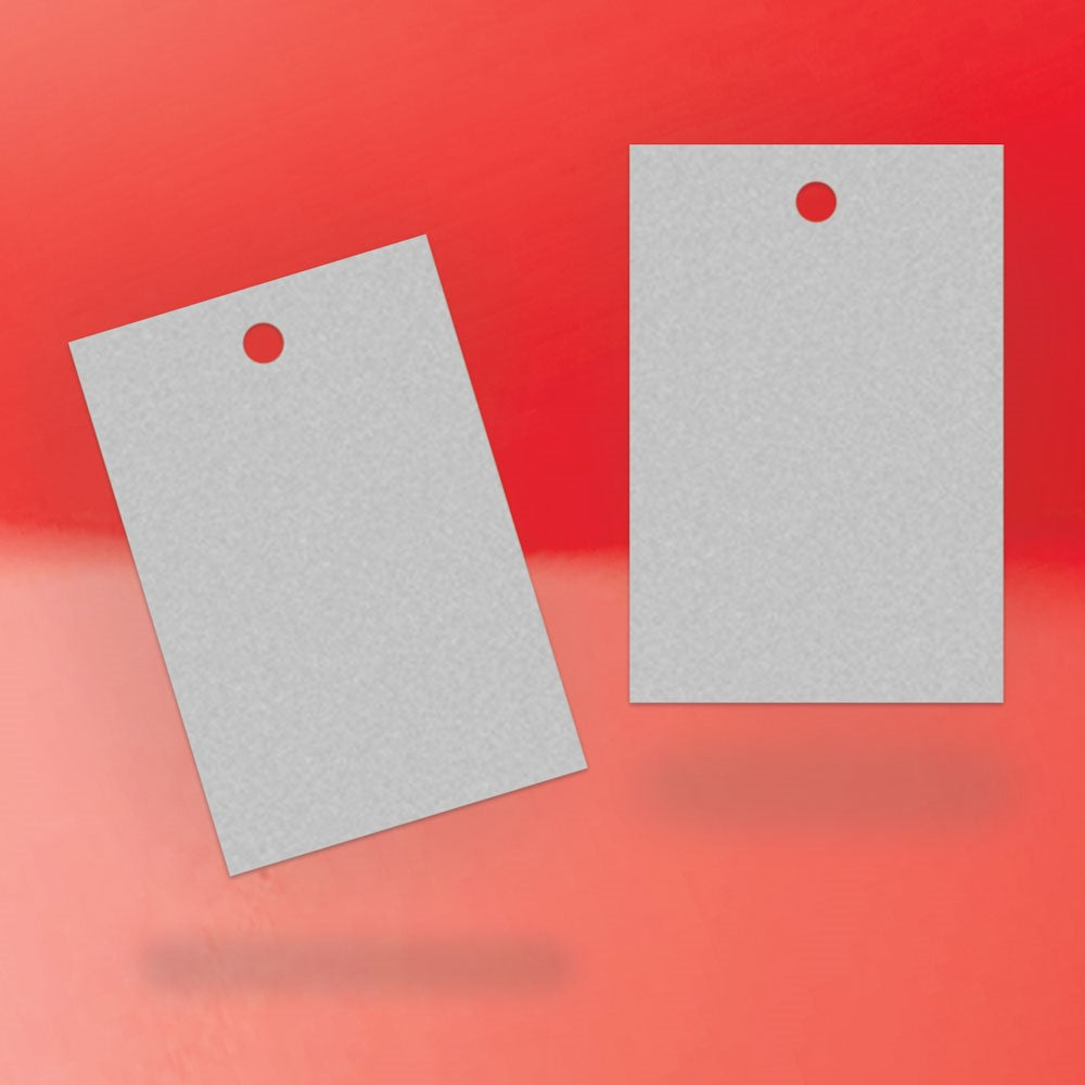 Smoke Grey Custom Hang Tag Square - 1-1/4" x 1-7/8" (80 pcs)