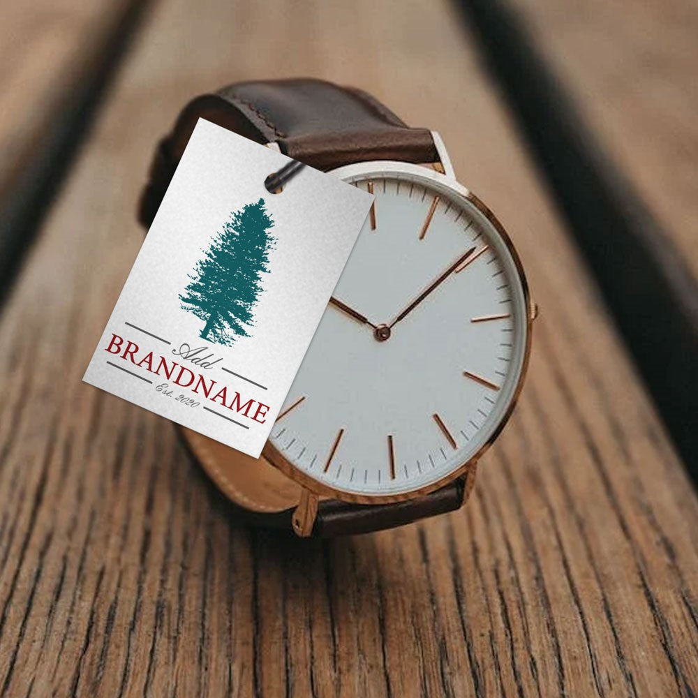 Shimmer Silver Custom Hang Tag Square - 1-1/4" x 1-7/8" (100 pcs)