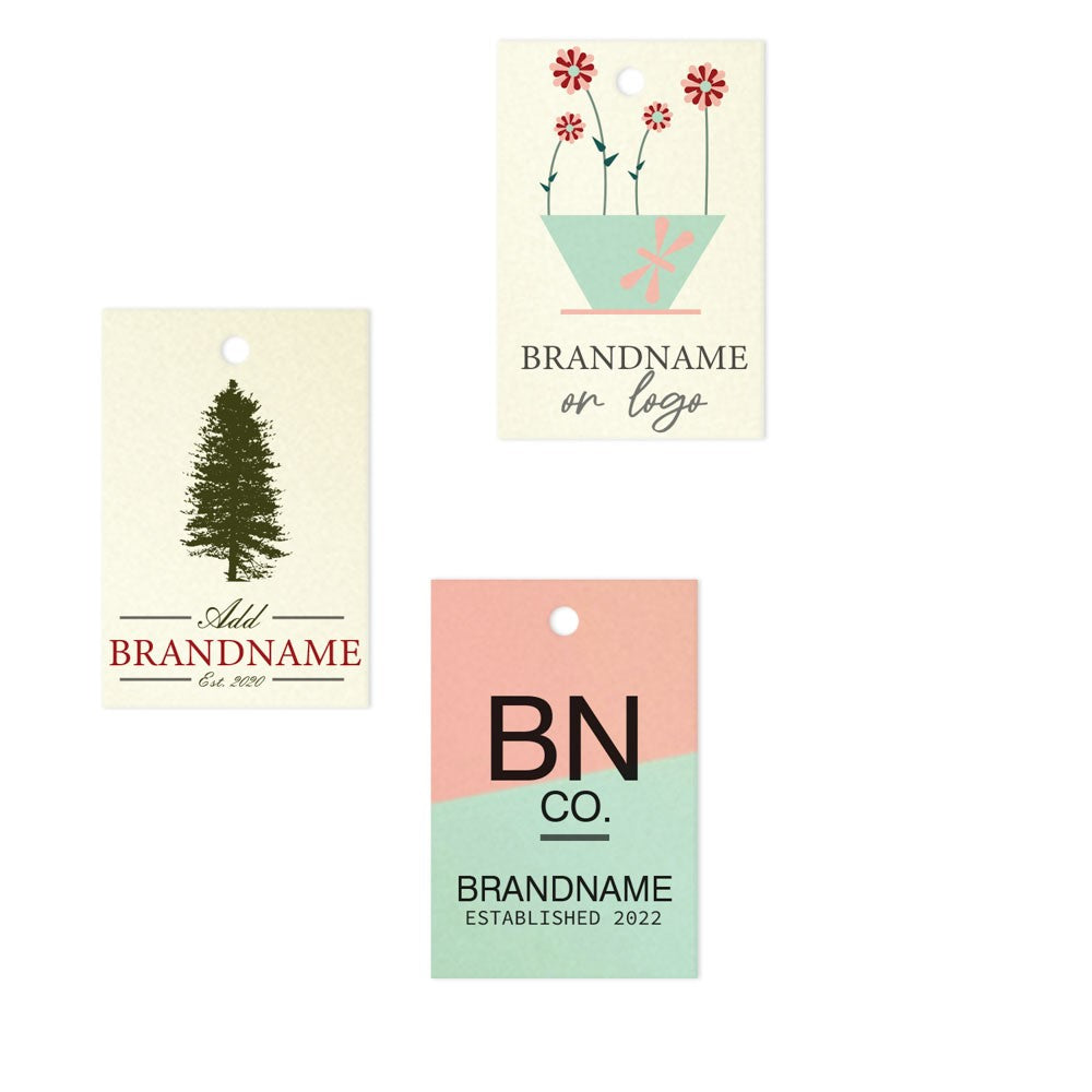 Shimmer White Gold Custom Hang Tag Square - 1-1/4" x 1-7/8" (80 pcs)