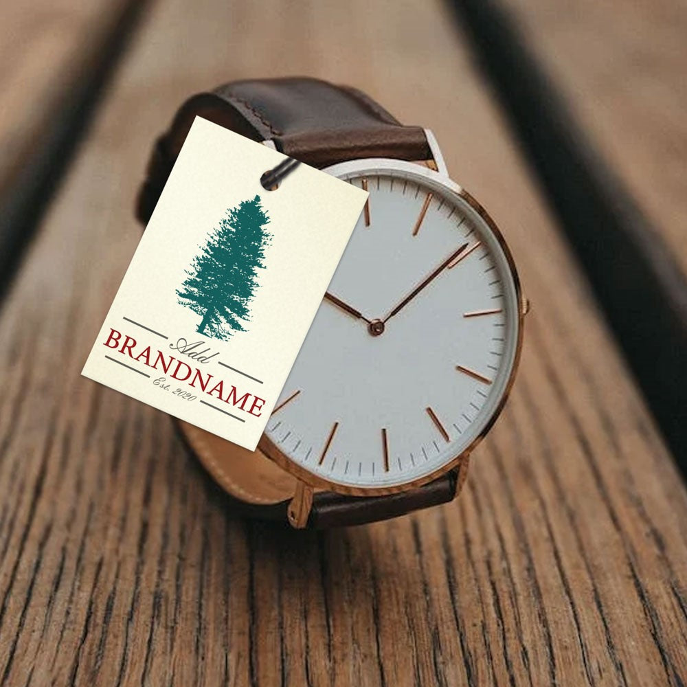 Shimmer White Gold Custom Hang Tag Square - 1-1/4" x 1-7/8" (80 pcs)