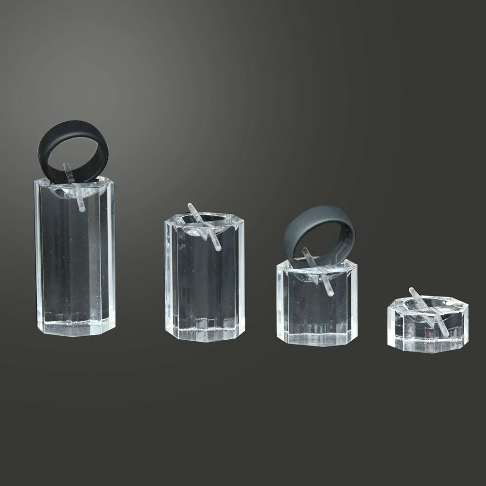Clear Acrylic 4 Piece Ring Display Set