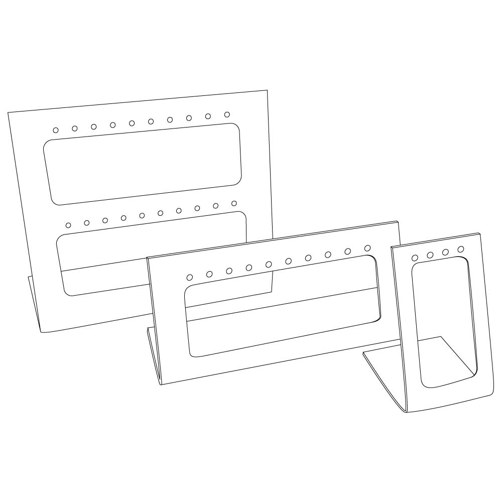 3 Piece Clear Acrylic Jewelry Earring Display Set