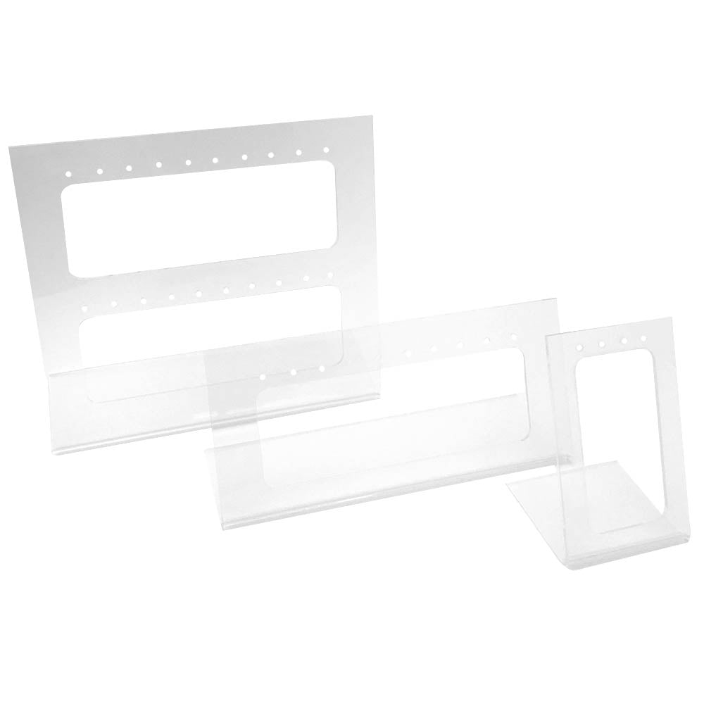 3 Piece Clear Acrylic Jewelry Earring Display Set