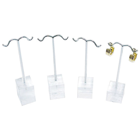 4 Piece Clear Acrylic Jewelry Earring Display Tree Set