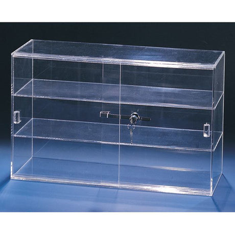 Clear Acrylic 3 Shelves Sliding Door Counter-top Display Showcase