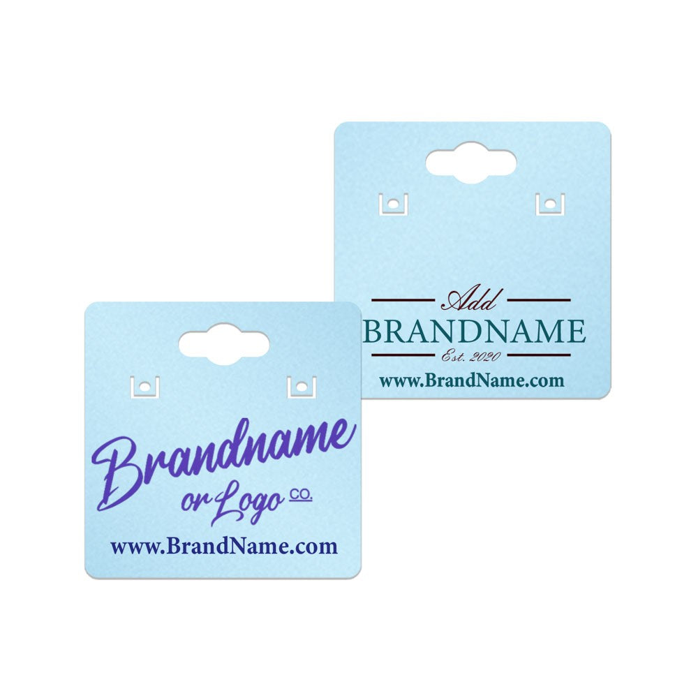 Shimmer Blue Earring Card With Keyhole 1-1/2" x 1-1/2"