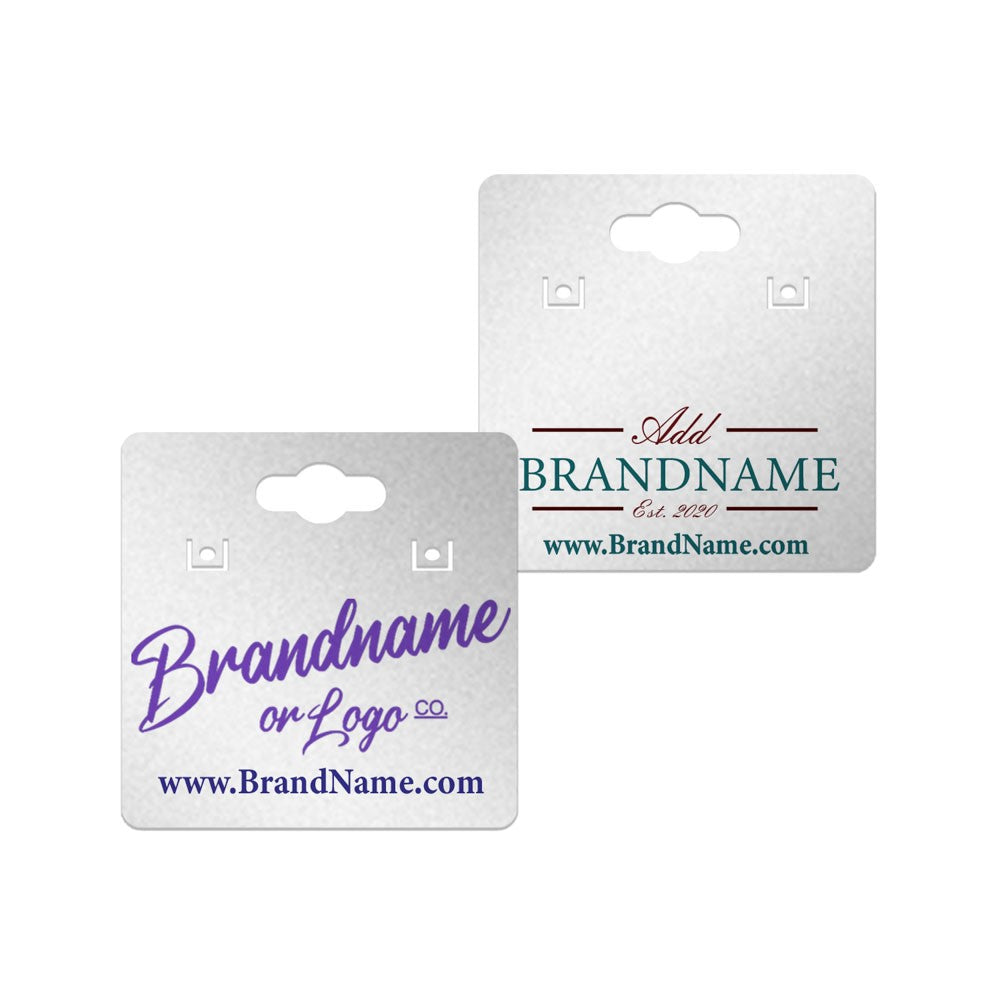 Shimmer Silver Earring Card WITH Keyhole- 1-1/2" x 1-1/2"