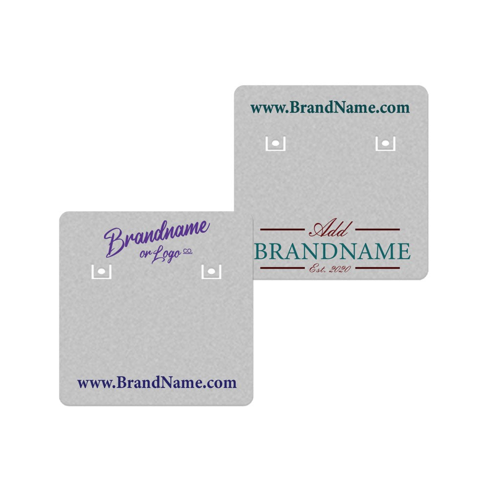 Matte Grey Earring Card 1-1/2" x 1-1/2"