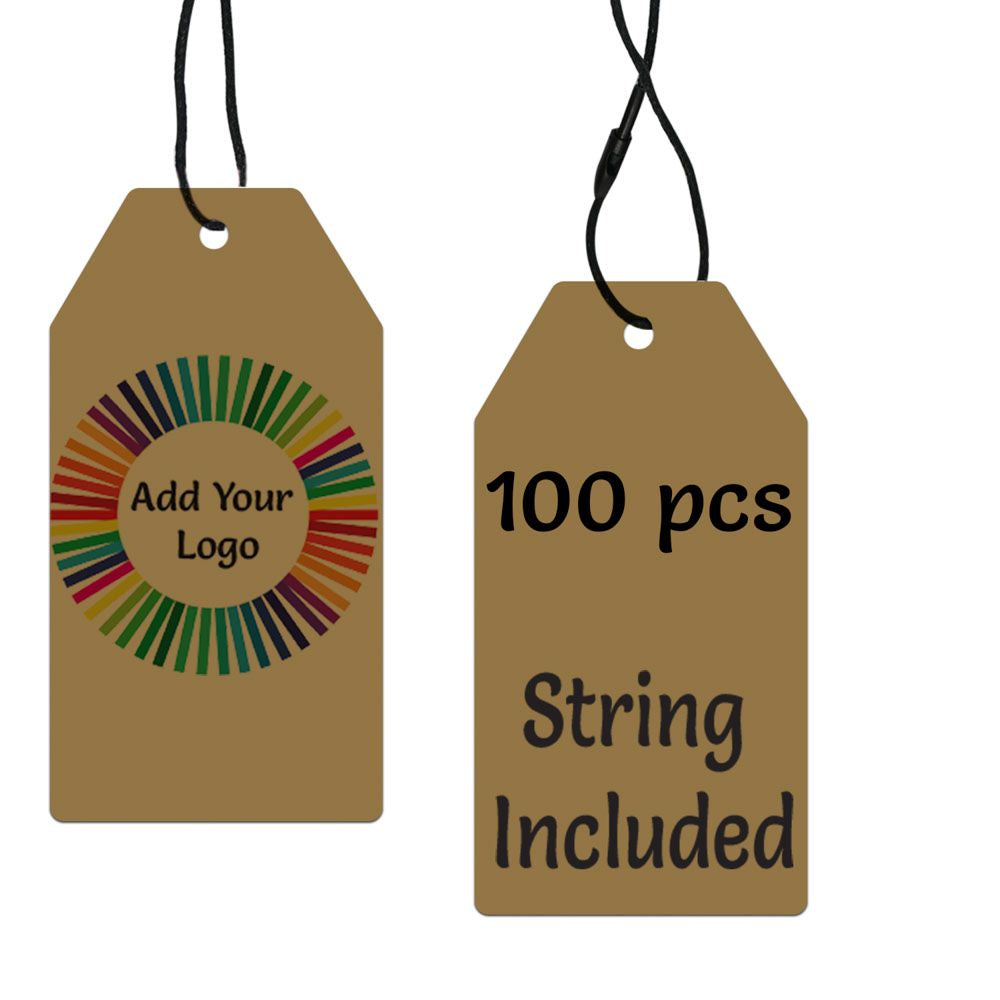 Kraft Custom Hang Tag Square - 1-1/2" x 3-1/8" (100 pcs)