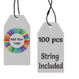 Matte Grey Custom Hang Tag Square - 1-1/2" x 3-1/8" (100 pcs)