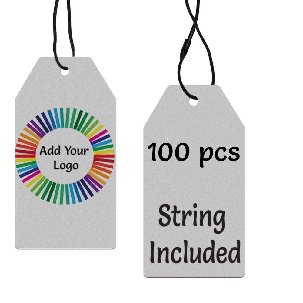 Matte Grey Custom Hang Tag Square - 1-1/2" x 3-1/8" (100 pcs)