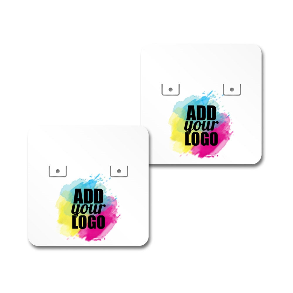 Glossy White Earring Card 1-1/2" x 1-1/2"