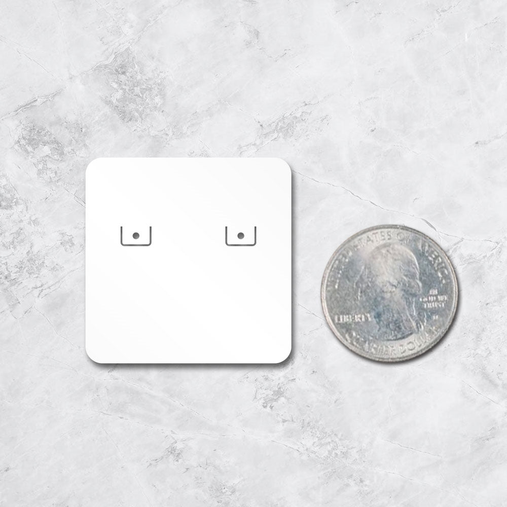 Matte White Earring Card 1-1/2" x 1-1/2"