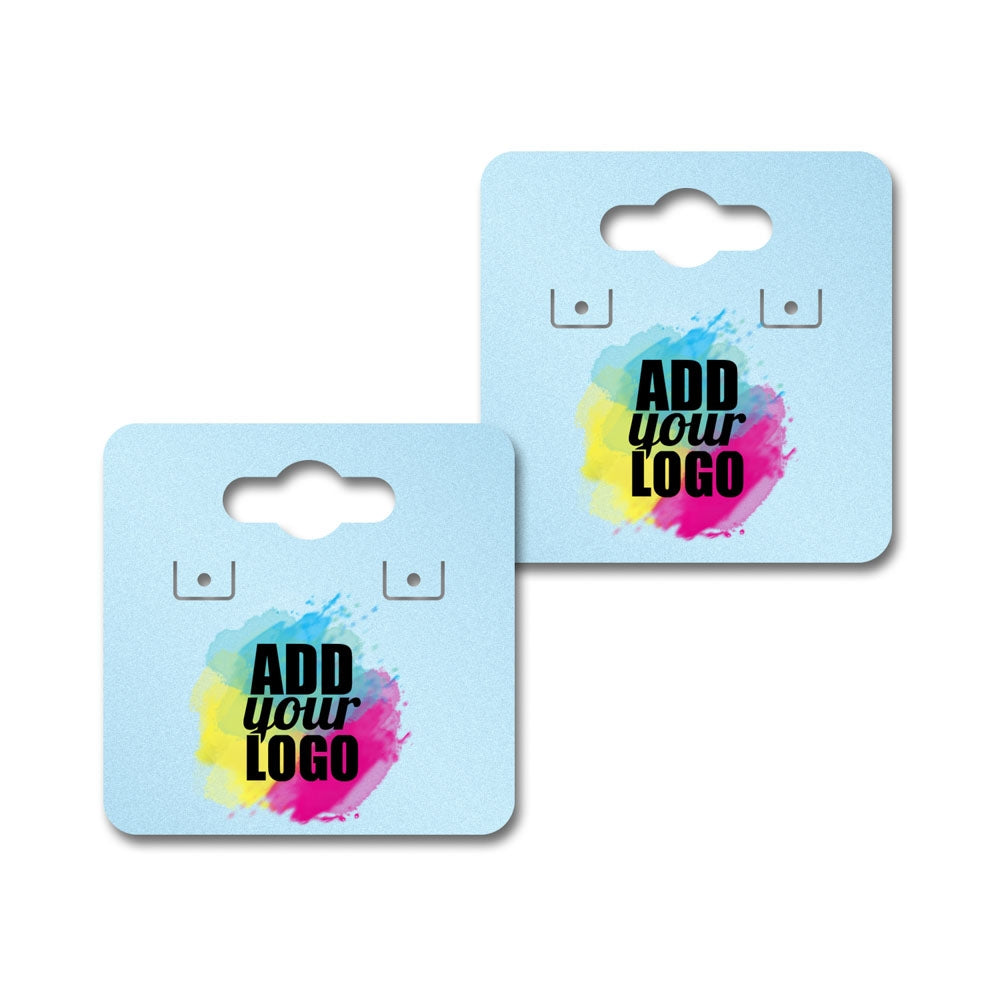 Shimmer Blue Earring Card With Keyhole 1-1/2" x 1-1/2"