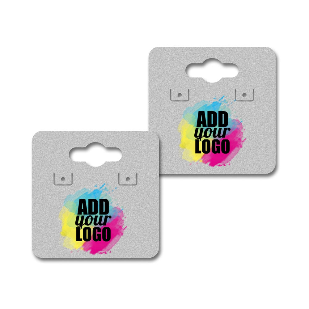 Matte Grey Earring Card With Keyhole 1-1/2" x 1-1/2"