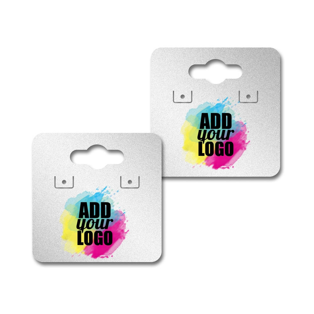 Shimmer Silver Earring Card WITH Keyhole- 1-1/2" x 1-1/2"