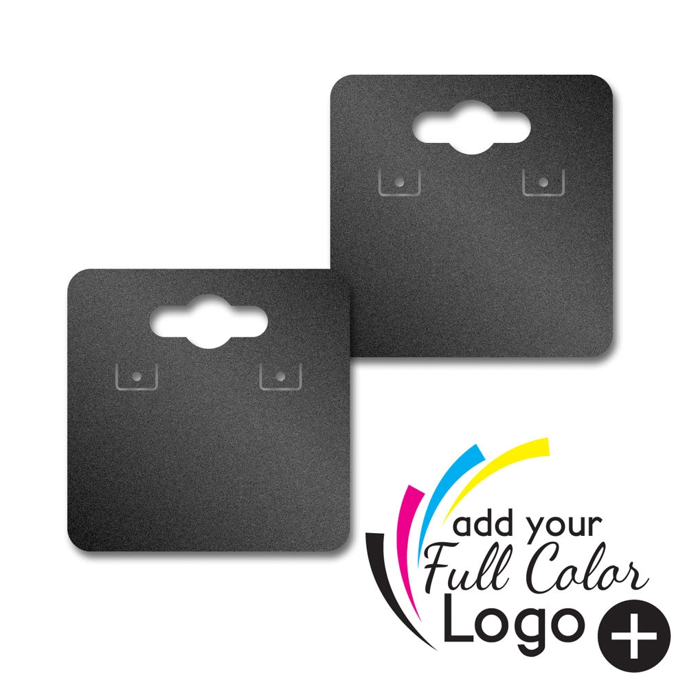 Shimmer Black Earring Card with Keyhole 1-1/2" x 1-1/2"