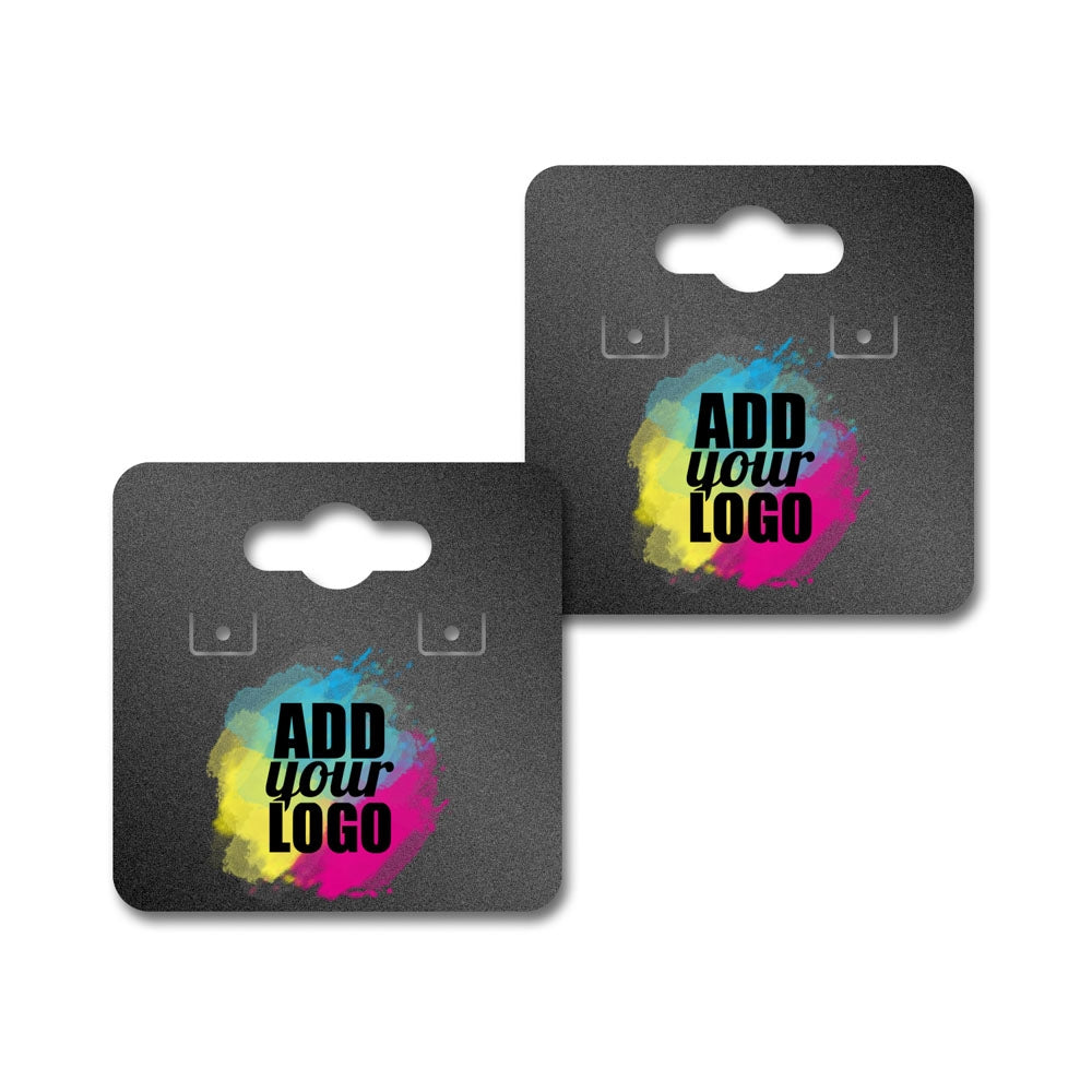 Shimmer Black Earring Card with Keyhole 1-1/2" x 1-1/2"