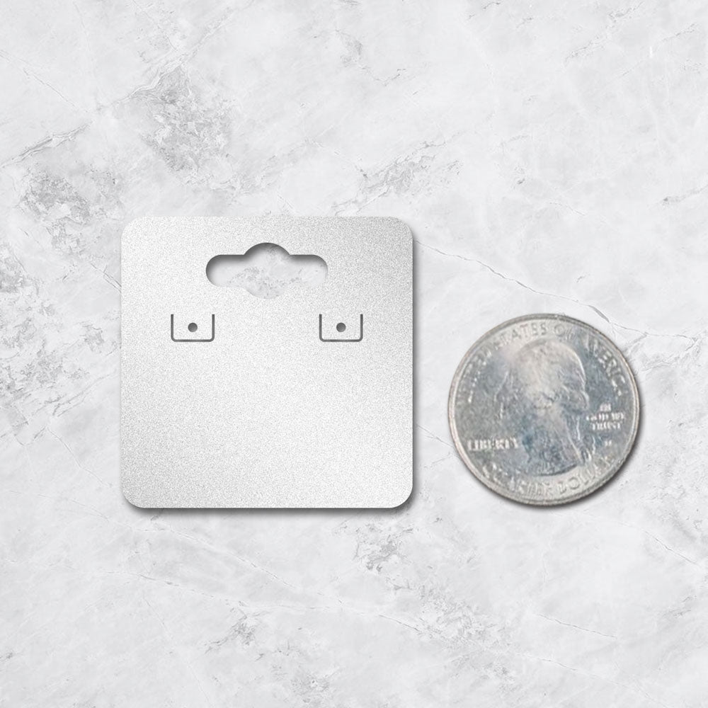 Shimmer Silver Earring Card WITH Keyhole- 1-1/2" x 1-1/2"