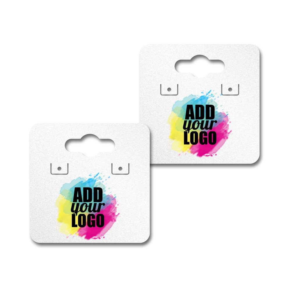 Shimmer White Earring Card With Keyhole 1-1/2" x 1-1/2"